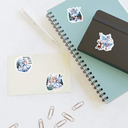 Winter Fairies Sticker Set, Merry And Magical Sticker Pack, Fairy And Reindeer Stickers, Holiday Vinyl Stickers, Planner Scrapbook Stickers