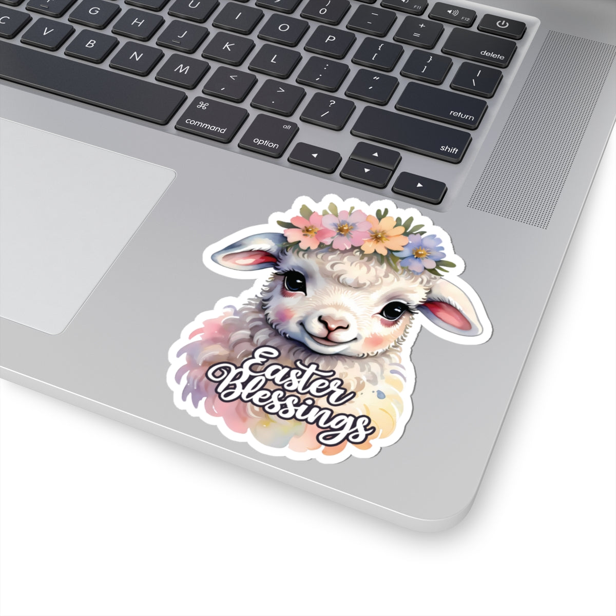 Easter Blessings Lamb Sticker, Spring Holiday Decor, Happy Easter Decal, Religious Christian Sticker, Cute Animal Sticker, Party Favor Cute Gift