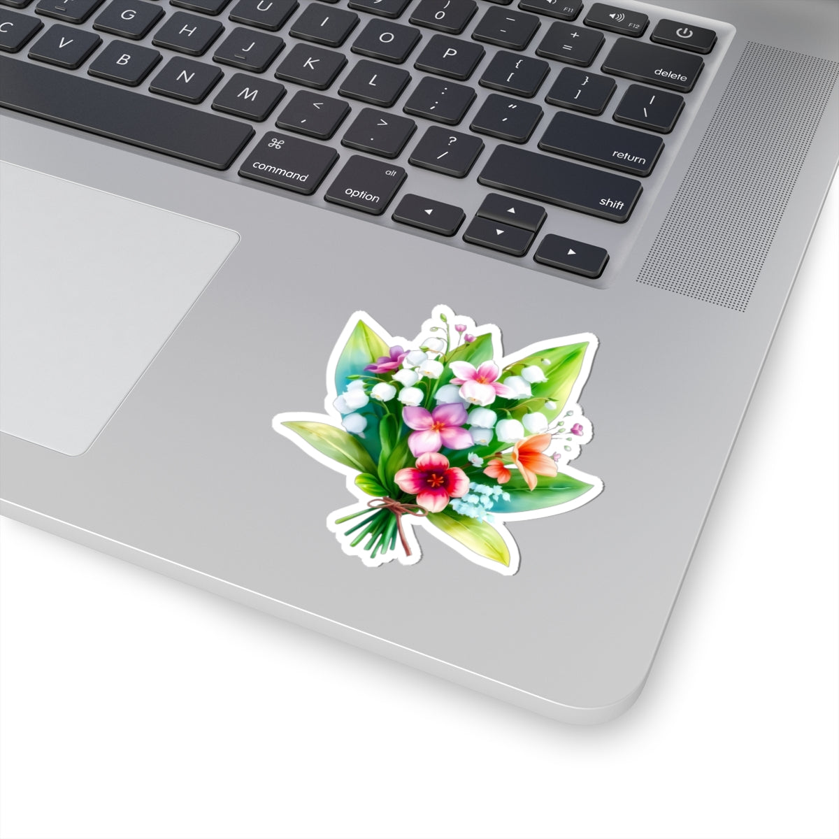 Spring Bouquet Sticker, Lily of The Valley May Birth Flower Vinyl Decal, Floral Laptop Sticker Water Bottle Gift Mother's Day Sticker