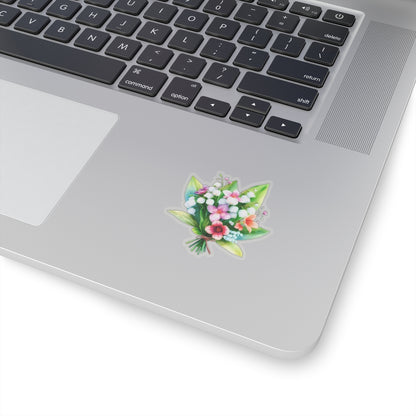 Spring Bouquet Sticker, Lily of The Valley May Birth Flower Vinyl Decal, Floral Laptop Sticker Water Bottle Gift Mother's Day Sticker