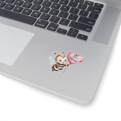 Bee Mine Sticker, Valentines Day Gift, Cute Bumble Bee Pun Vinyl Decal, Romantic Love Quote, Waterproof Kiss Cut Laptop Water Bottle Journal