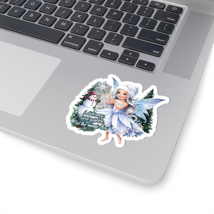 Let It Snow Let It Sparkle Sticker, Magical Holiday Sticker, Christmas Vinyl Sticker, Festive Quote Sticker, Scrapbook Sticker Cute Gift