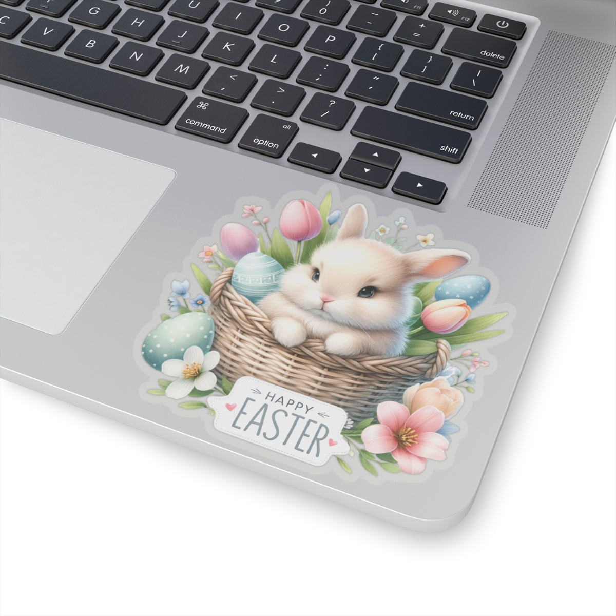 Happy Easter Sticker, Easter Bunny Vinyl Sticker, Spring Holiday Decal, Easter Egg Hunt Sticker, Cute Rabbit Sticker, Kids Craft Supplies Decal