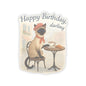 Happy Birthday Sticker, Cute Siamese Cat French Cafe Drinking Coffee, Watercolor Birthday Card Alternative, Cat Birthday Sticker, Cat Lover Gift