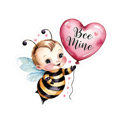 Bee Mine Sticker, Valentines Day Gift, Cute Bumble Bee Pun Vinyl Decal, Romantic Love Quote, Waterproof Kiss Cut Laptop Water Bottle Journal