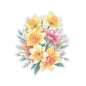 Spring Daffodil Sticker, March Birth Flower Symbol Of Hope Joy Good Luck, Waterproof Vinyl Kiss Cut Floral Laptop Water Bottle Scrapbook Gift