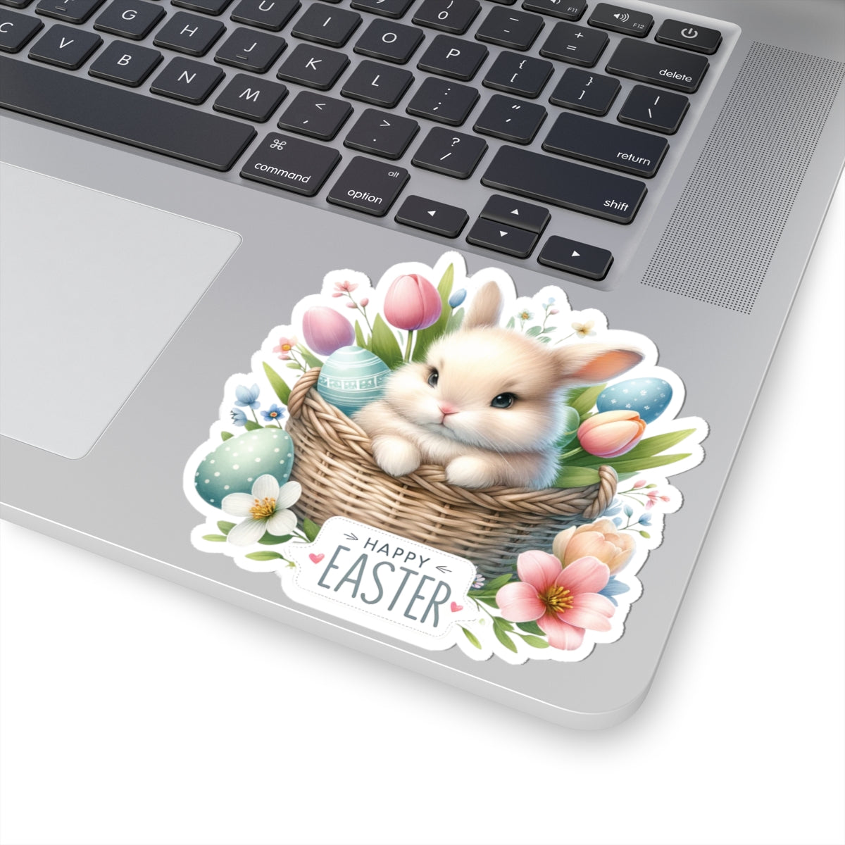 Happy Easter Sticker, Easter Bunny Vinyl Sticker, Spring Holiday Decal, Easter Egg Hunt Sticker, Cute Rabbit Sticker, Kids Craft Supplies Decal