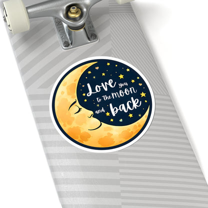 Love You To The Moon And Back Sticker, Romantic Gift For Him Or Her, Galaxy Theme Cute Couple Sticker, Space Love Vinyl Decal Celestial Art