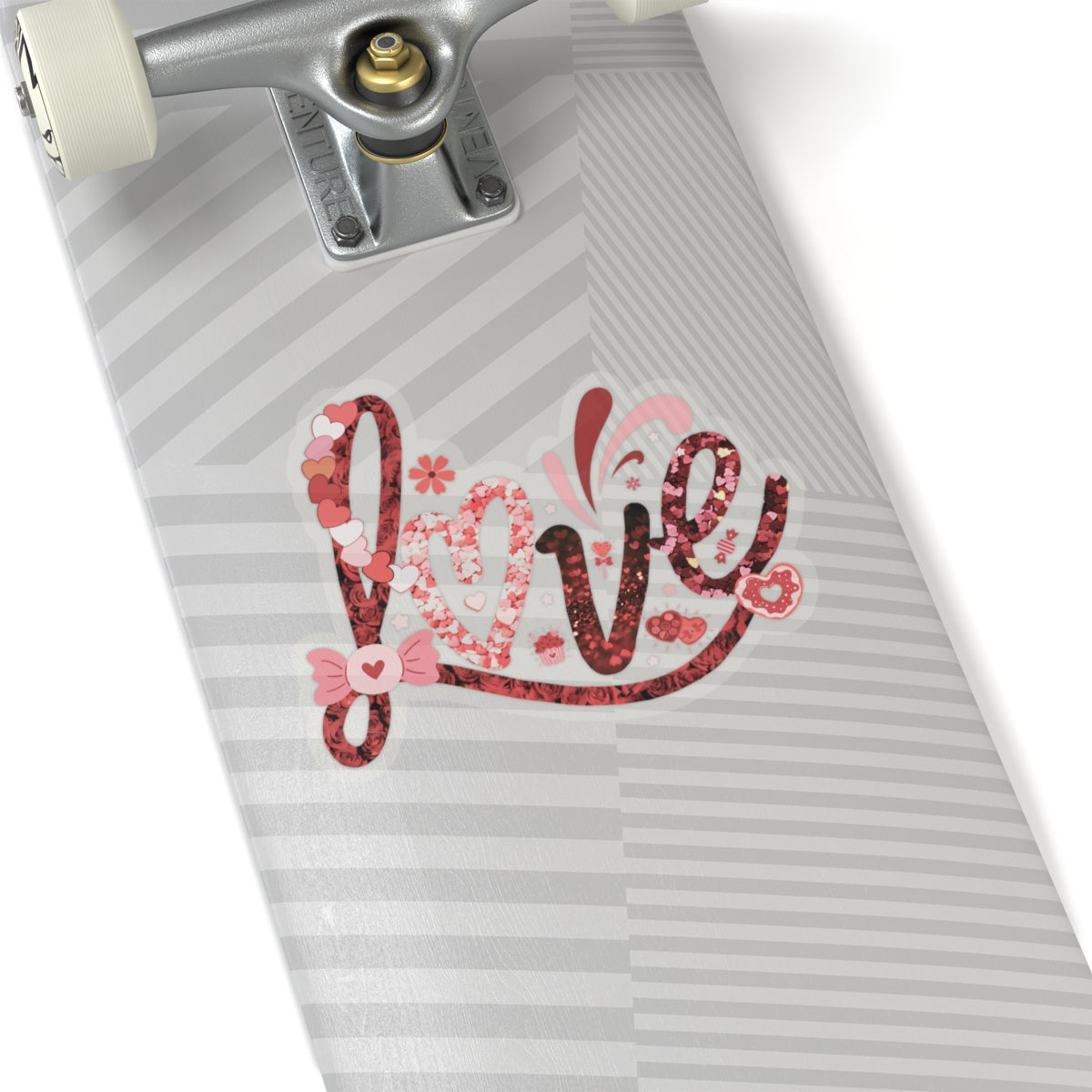 Love Sticker, Valentine's Day Gift, Colorful Heart Candy Vinyl Decal, Romantic Cute Quote, Waterproof Kiss Cut Laptop Scrapbook Water Bottle