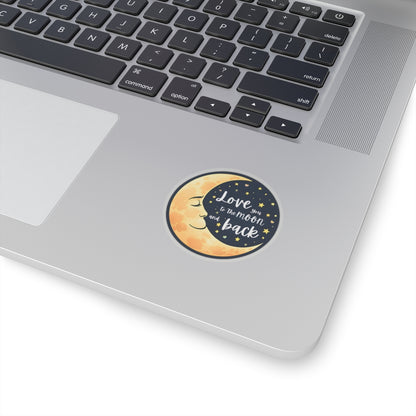 Love You To The Moon And Back Sticker, Romantic Gift For Him Or Her, Galaxy Theme Cute Couple Sticker, Space Love Vinyl Decal Celestial Art