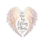 We Rise By Lifting Others Sticker, Angel Wings Stickers, Inspirational Vinyl Decal, Motivational Quote Sticker, Laptop Water Bottle Journal