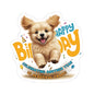 Happy Birthday Sticker, Cute Puppy Kiss Cut Sticker,  Adorable Puppy Celebration Sticker, Fun Dog Lover Birthday Gift Laptop Planner Scrapbook