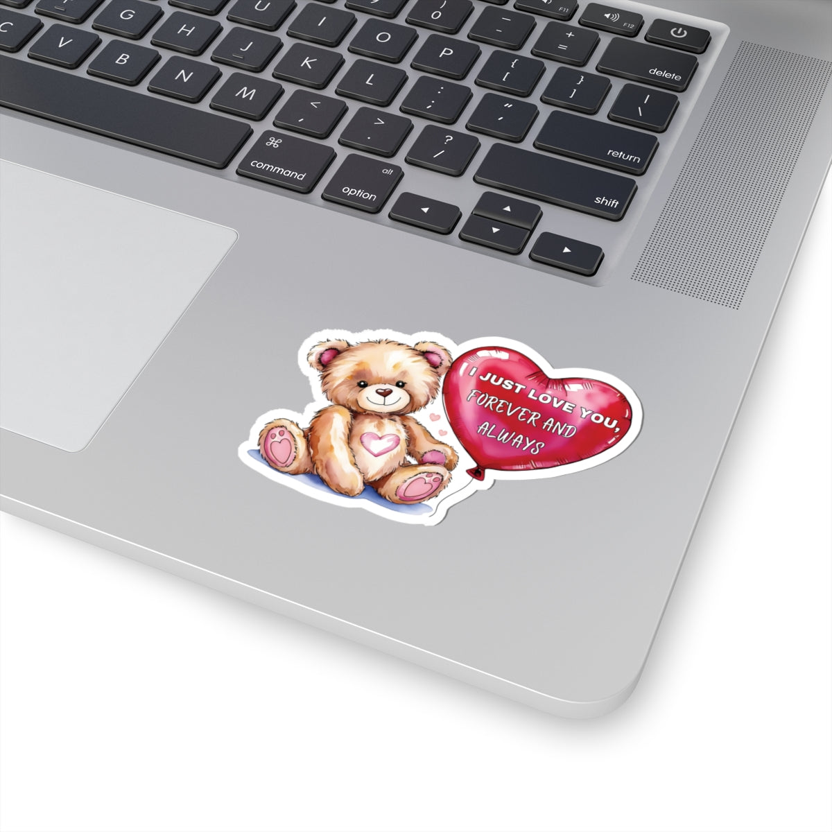 Personalized I Just Love You Sticker, Teddy Bear Valentines Day Romantic Quote Vinyl Decal, Heart Balloon Waterproof Kiss Cut Laptop Bottle