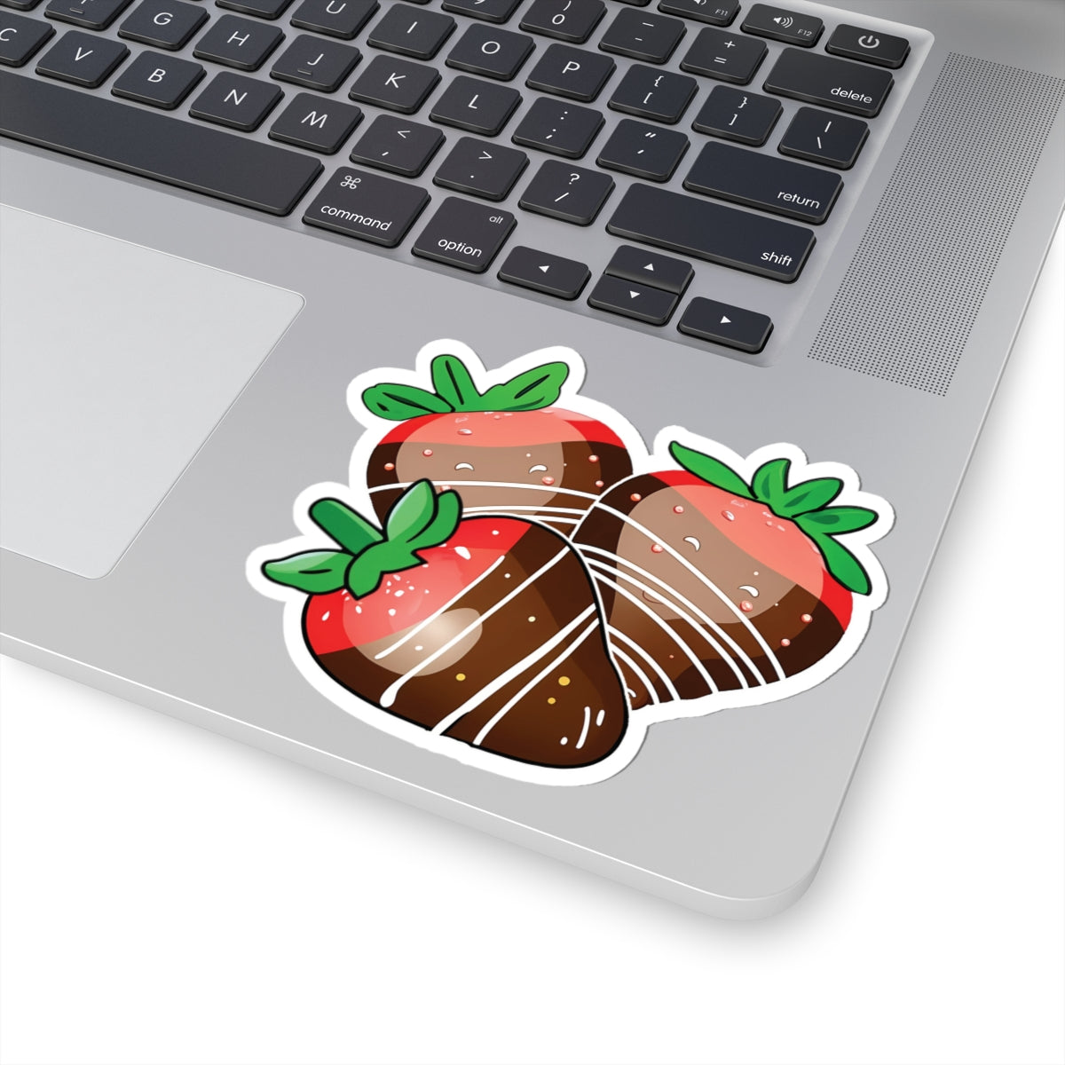 Chocolate Covered Strawberry Sticker, Food Lover Vinyl Decal, Valentine Dessert Sticker, Cute Fruit Sticker, Laptop Water Bottle Journal Decor