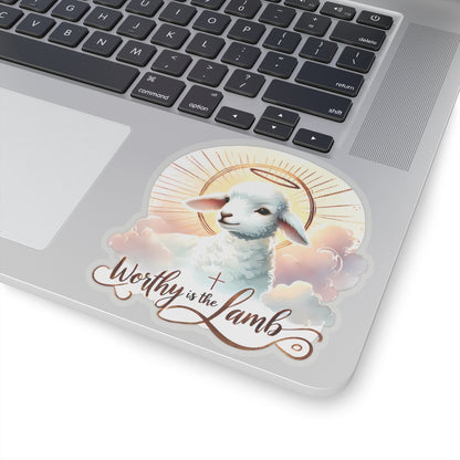 Worthy Is The Lamb Sticker, Easter Religious Decor, Christian Vinyl Decal, Cute Lamb Sticker, Bible Verse Sticker, Laptop Decor Sunday School