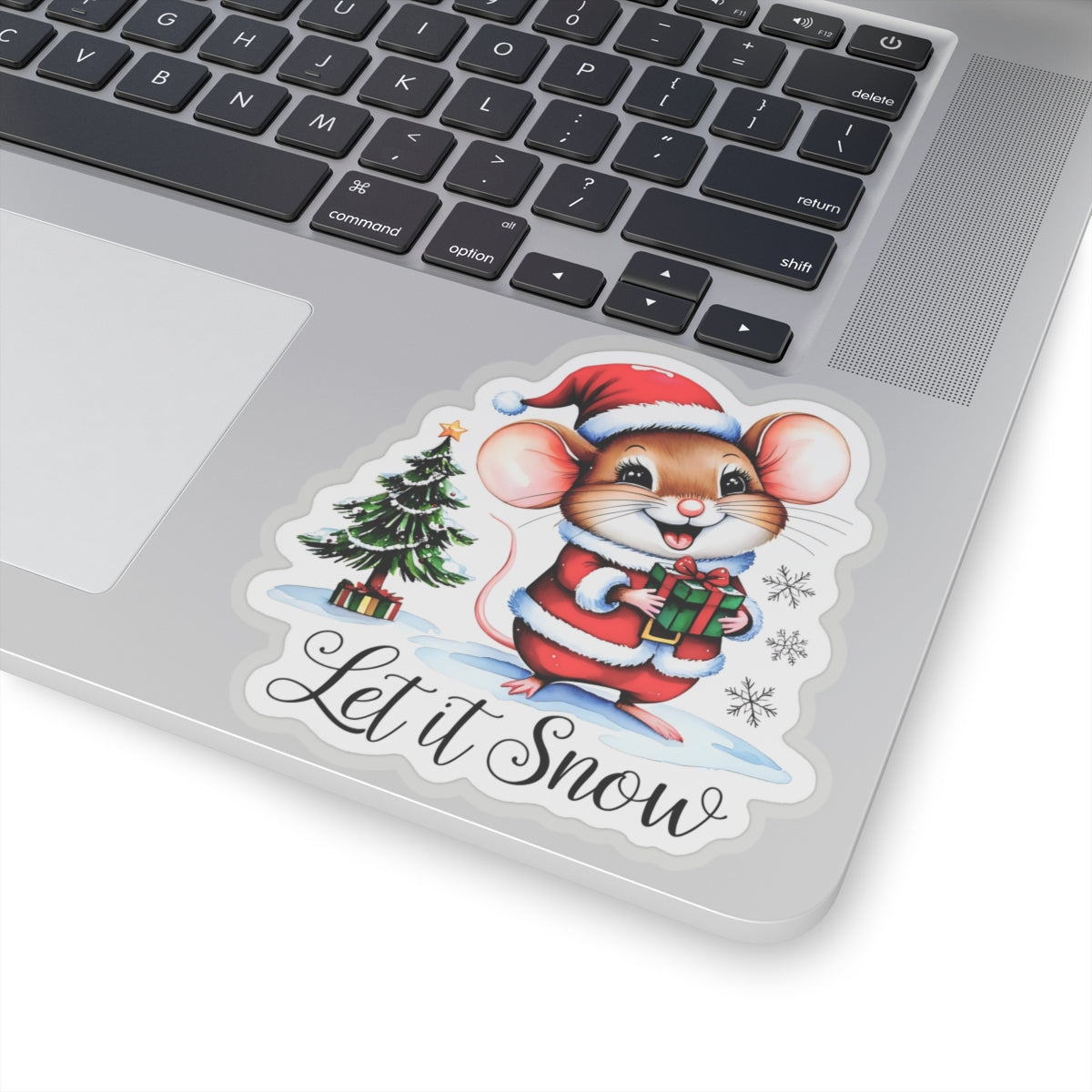 Let It Snow Sticker, Winter Kiss Cut Vinyl Decal, Christmas Holiday Sticker, Waterproof Sticker, Snowflake Sticker, Cute Laptop Sticker