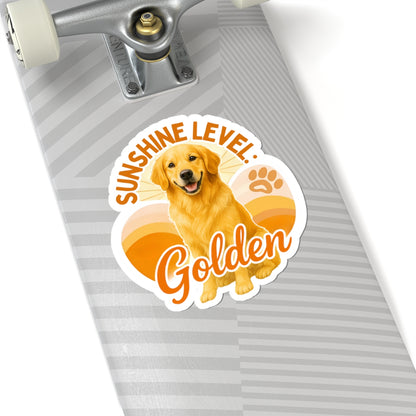 Sunshine Level: Golden Sticker, Golden Retriever Vinyl Sticker, Cute Golden Waterproof Sticker, Laptop Planner Dog Lover Gift Retriever Decal