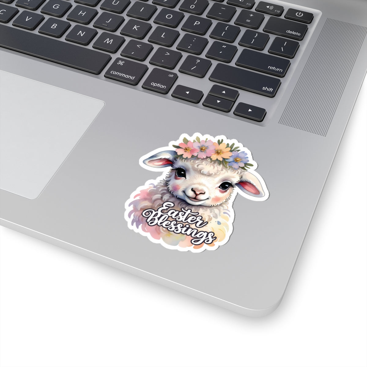 Easter Blessings Lamb Sticker, Spring Holiday Decor, Happy Easter Decal, Religious Christian Sticker, Cute Animal Sticker, Party Favor Cute Gift