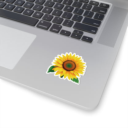 Magnificent Sunflower Kiss Cut Sticker, Floral Deca Botanical Design Laptop Decor, Water Bottle Sticker, Nature Lover Gift Mothers Day Gift