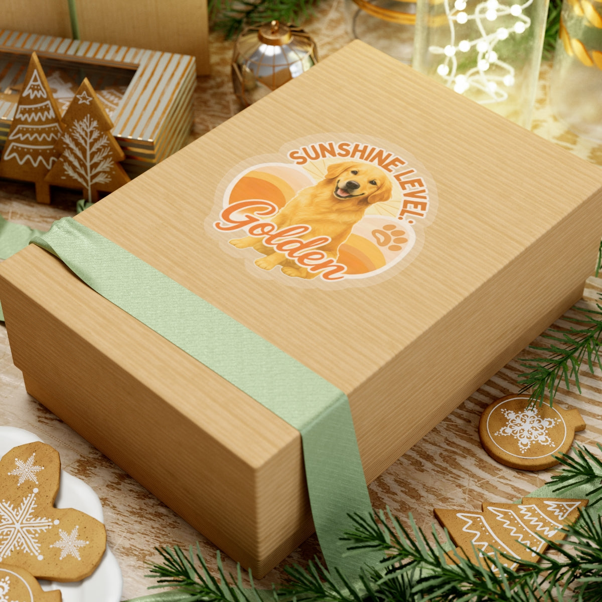 Sunshine Level: Golden Sticker, Golden Retriever Vinyl Sticker, Cute Golden Waterproof Sticker, Laptop Planner Dog Lover Gift Retriever Decal