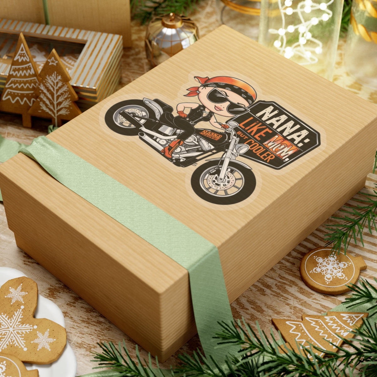 Nana Like Mom But Cooler Stickers Cool Nana Motorcycle Sticker Fun Biker Grandma Mother's Day Gift Best Grandma Ever Love Grandma Stickers