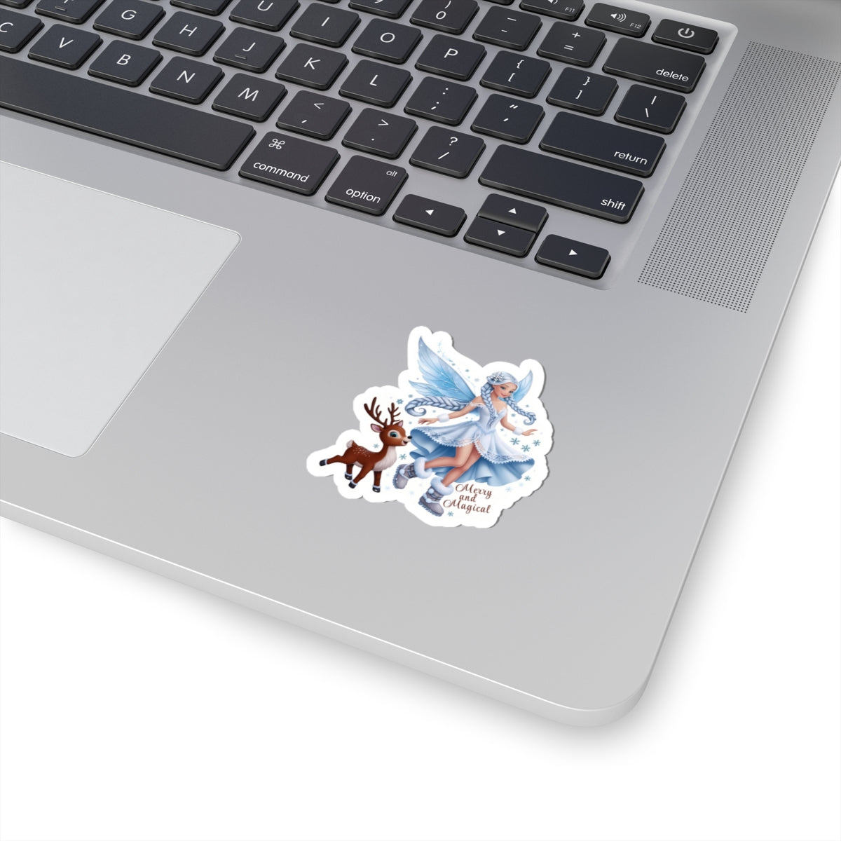 Merry And Magical Sticker, Fairy And Reindeer Sticker, Holiday Vinyl Sticker, Christmas Quote Sticker, Planner Sticker Laptop Scrapbook Gift