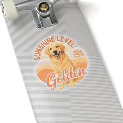 Sunshine Level: Golden Sticker, Golden Retriever Vinyl Sticker, Cute Golden Waterproof Sticker, Laptop Planner Dog Lover Gift Retriever Decal