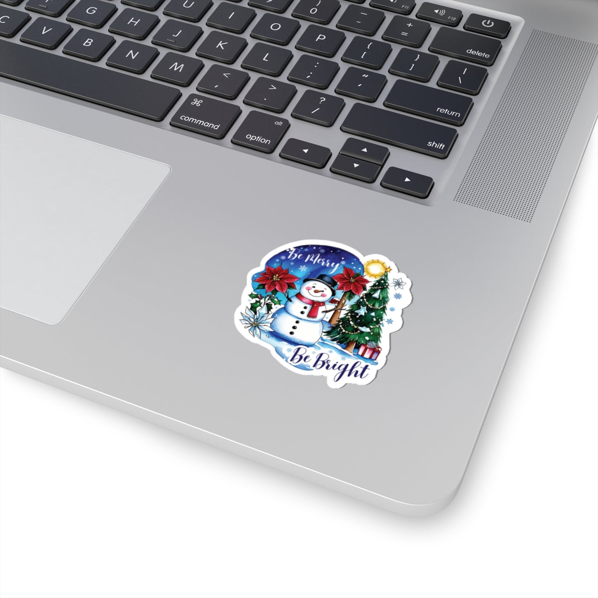 Be Merry Be Bright Sticker, Cute Snowman Christmas Holiday Sticker, Festive Winter Sticker Joyful Snowman Decor, Christmas Spirit Laptop Decal