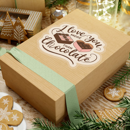 I Love You More Than Chocolate Sticker, Cute Valentine Gift For Her, Funny Candy Quote, Sweet Love Decal, Romantic Gift For Boyfriend Or Wife