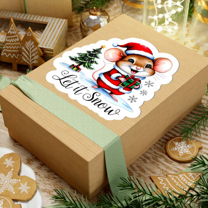 Let It Snow Sticker, Winter Kiss Cut Vinyl Decal, Christmas Holiday Sticker, Waterproof Sticker, Snowflake Sticker, Cute Laptop Sticker
