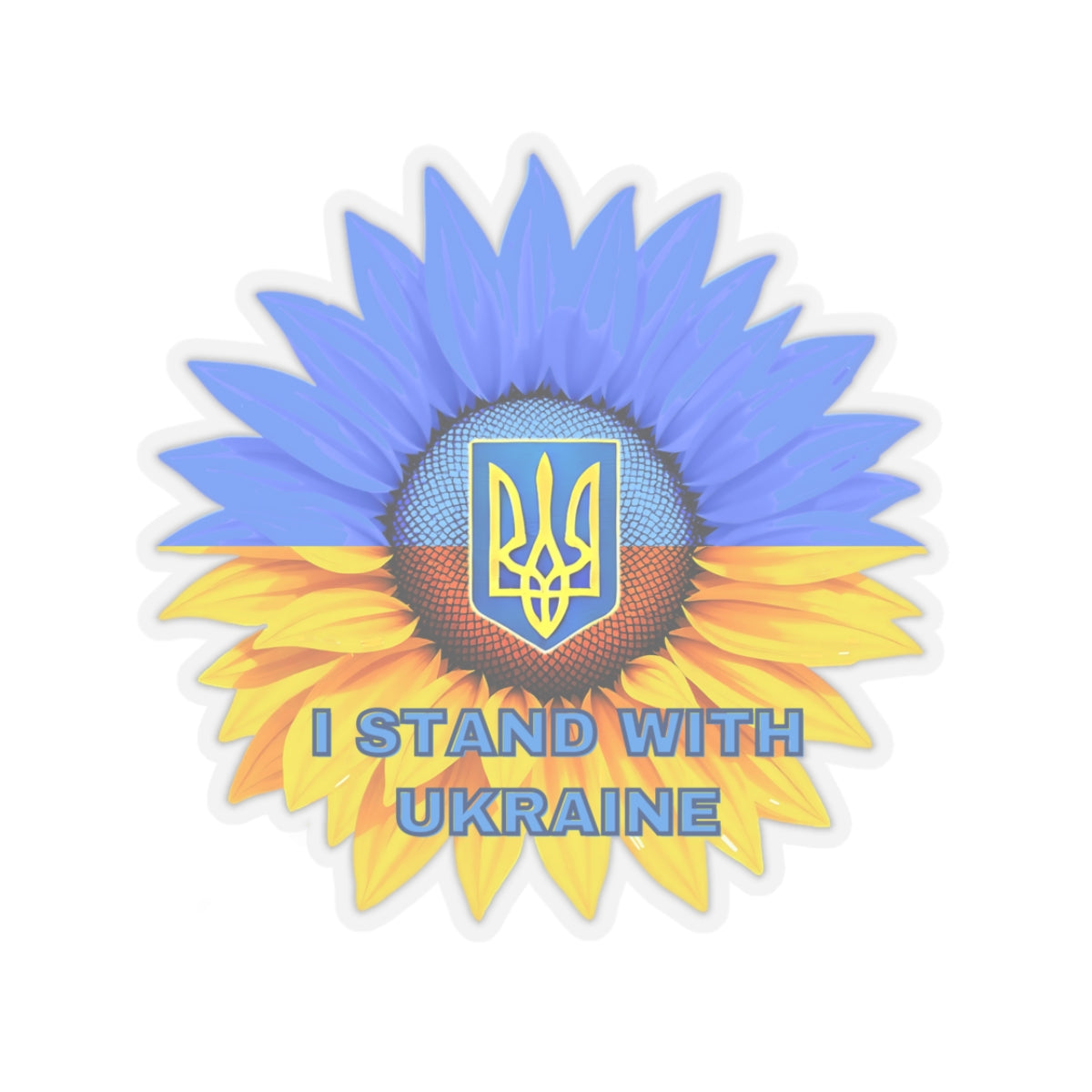 I Stand With Ukraine Sticker, Sunflower Flag Design Support Ukraine Decal, Slava Ukraini Vinyl Waterproof Kiss Cut Laptop Water Bottle Car