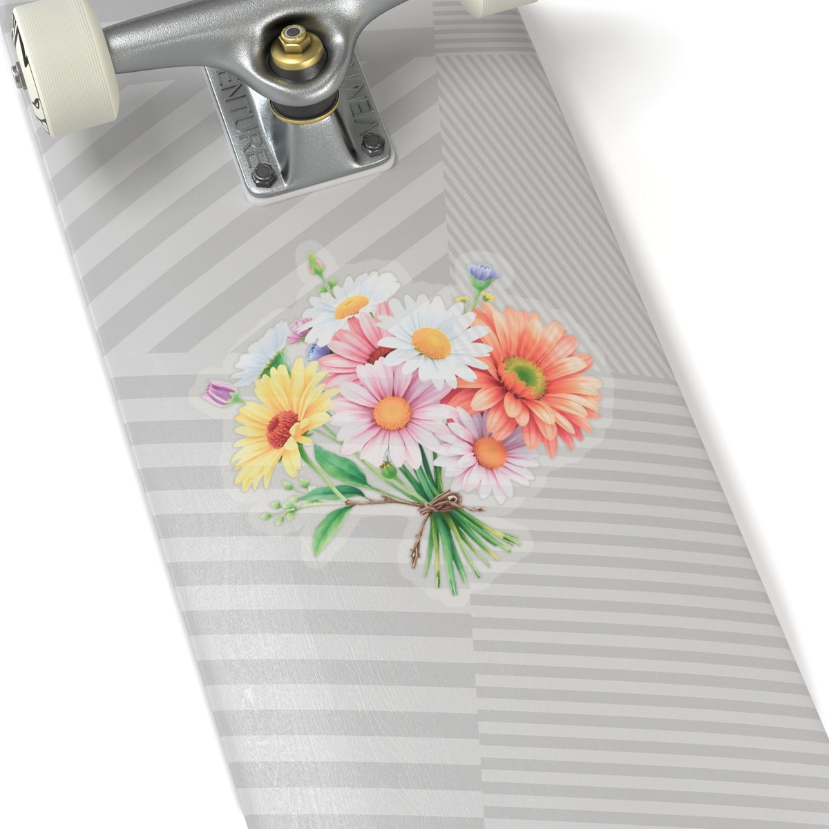 Daisy Flower Sticker, Romantic Floral Bouquet Vinyl Decal, Waterproof Kiss Cut Spring Aesthetic Gift For Her, Laptop Water Bottle Journal Art