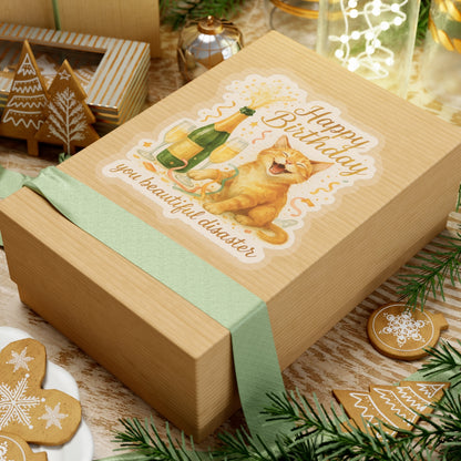 Happy Birthday Stickers, Funny Cute Cat Birthday Card Alternative, Watercolor Cat Stickers, Cat Party Gift, Cat Lover Birthday Gift Laptop Mug