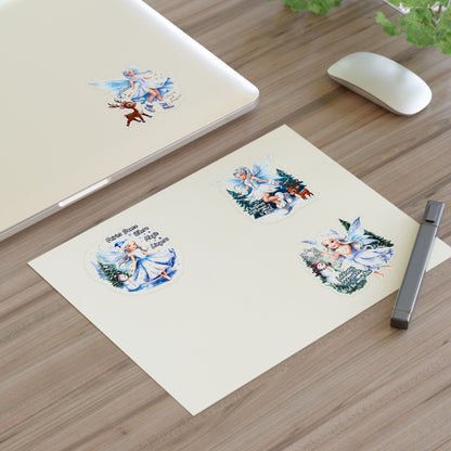 Winter Fairies Sticker Set, Merry And Magical Sticker Pack, Fairy And Reindeer Stickers, Holiday Vinyl Stickers, Planner Scrapbook Stickers