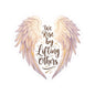We Rise By Lifting Others Sticker, Angel Wings Stickers, Inspirational Vinyl Decal, Motivational Quote Sticker, Laptop Water Bottle Journal