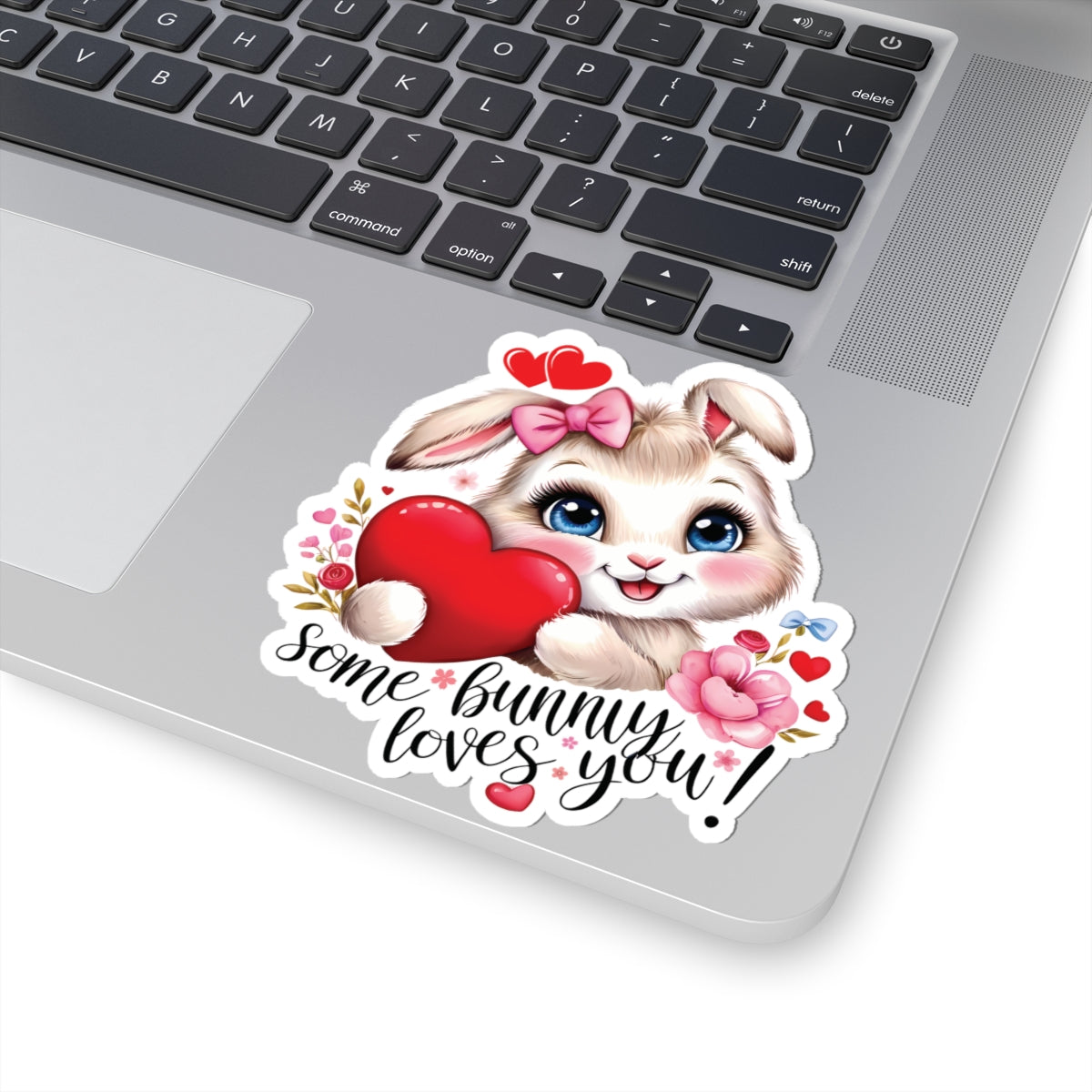 Some Bunny Loves You Sticker, Cute Bunny Valentines Gift, Romantic Pun Vinyl Decal, Waterproof Kiss Cut Laptop Water Bottle Journal Scrapbook