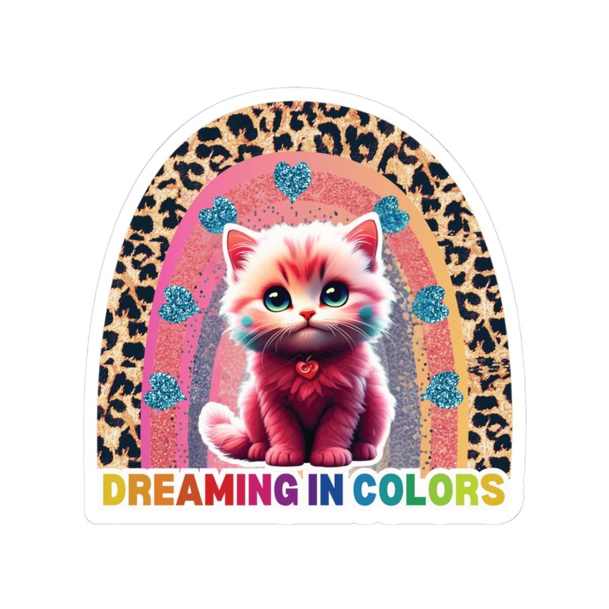 Dreaming In Colors Cute Animal Sticker Watercolor Vinyl Decal Waterproof Durable Laptop Water Bottle Sticker Gift