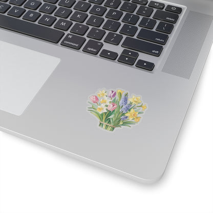 Spring Flowers Bouquet Stickers, Mother's Day Sticker Birthday Gift Label Flower Bouquet Decals Spring Garden Decor Cute Planner Stickers