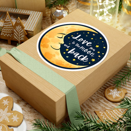 Love You To The Moon And Back Sticker, Romantic Gift For Him Or Her, Galaxy Theme Cute Couple Sticker, Space Love Vinyl Decal Celestial Art