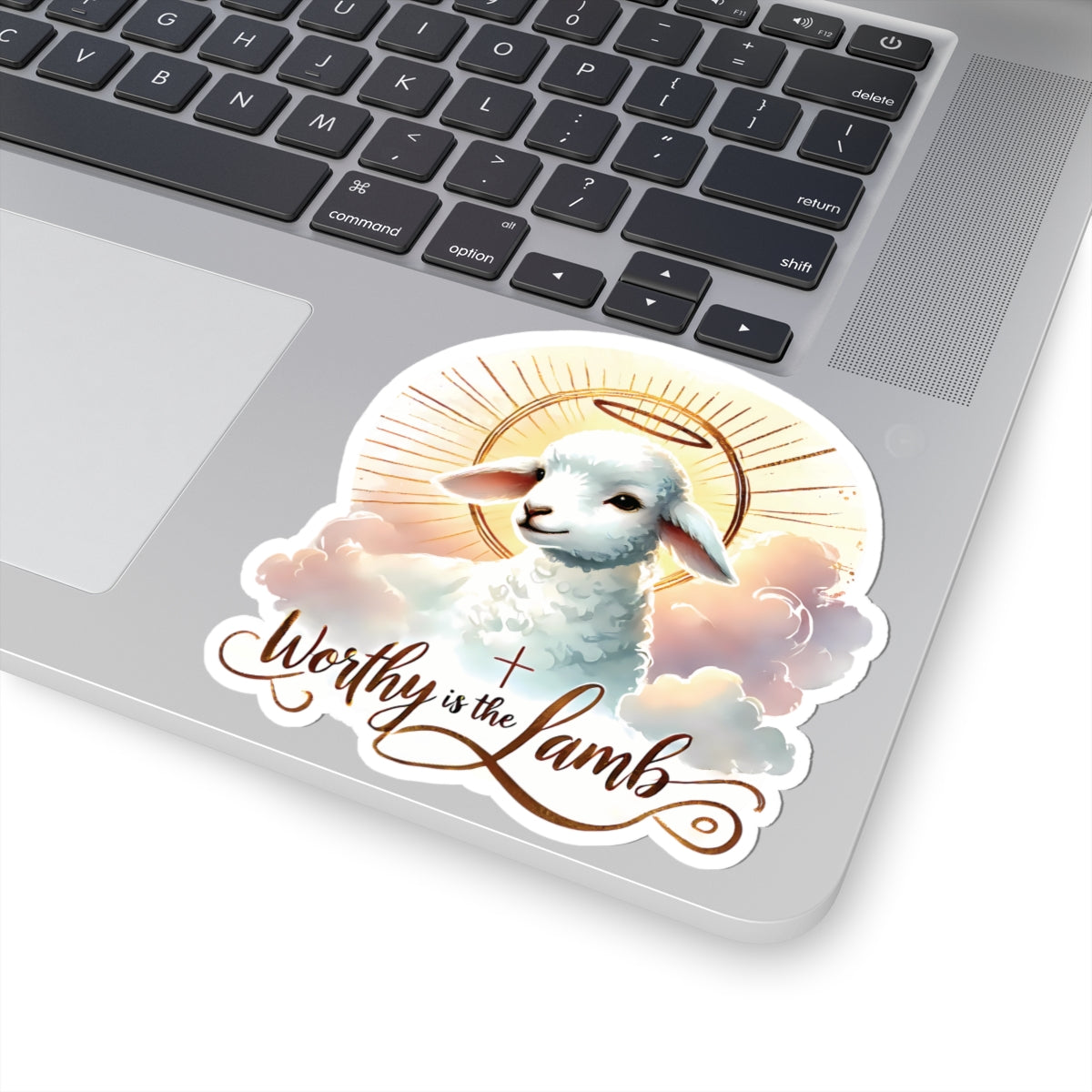 Worthy Is The Lamb Sticker, Easter Religious Decor, Christian Vinyl Decal, Cute Lamb Sticker, Bible Verse Sticker, Laptop Decor Sunday School