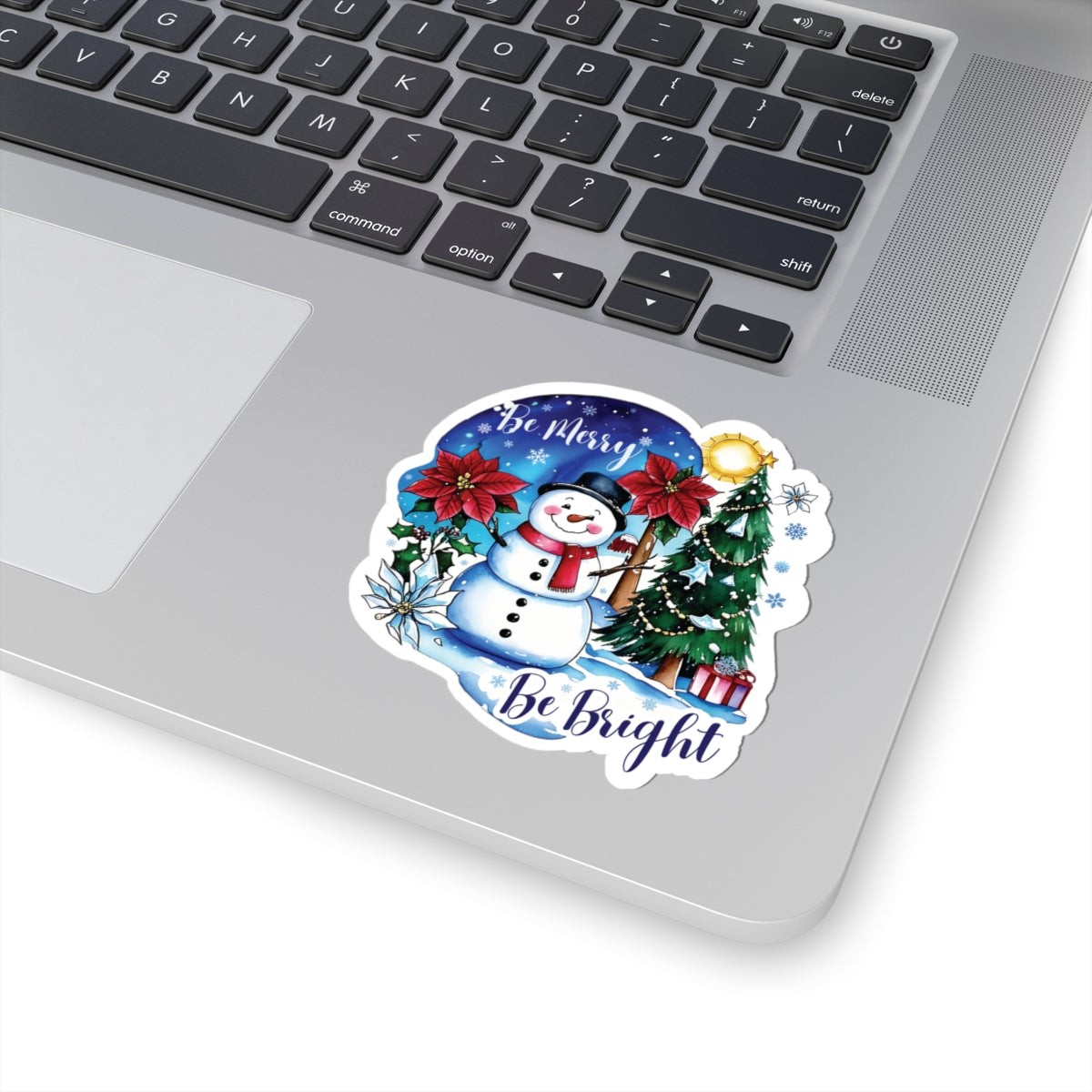 Be Merry Be Bright Sticker, Cute Snowman Christmas Holiday Sticker, Festive Winter Sticker Joyful Snowman Decor, Christmas Spirit Laptop Decal