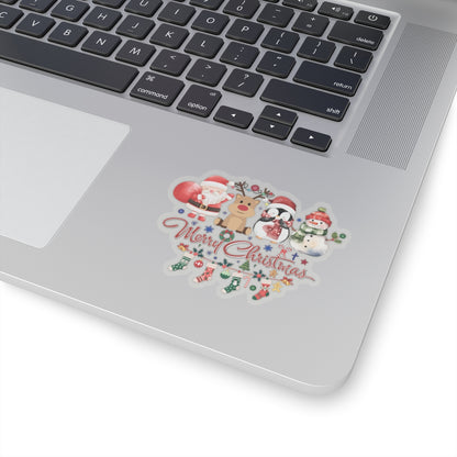 Merry Christmas Sticker, Cute Festive Characters Sticker, Holiday Vinyl Sticker, Funny Christmas Quote Sticker, Scrapbook Laptop Sticker Gift