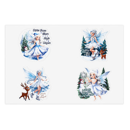 Winter Fairies Sticker Set, Merry And Magical Sticker Pack, Fairy And Reindeer Stickers, Holiday Vinyl Stickers, Planner Scrapbook Stickers