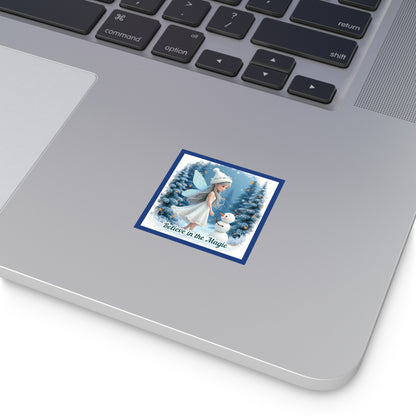 Believe In The Magic Sticker, Winter Fairy Sticker, Inspirational Christmas Sticker, Festive Vinyl Sticker, Holiday Quote Sticker, Planner Decal