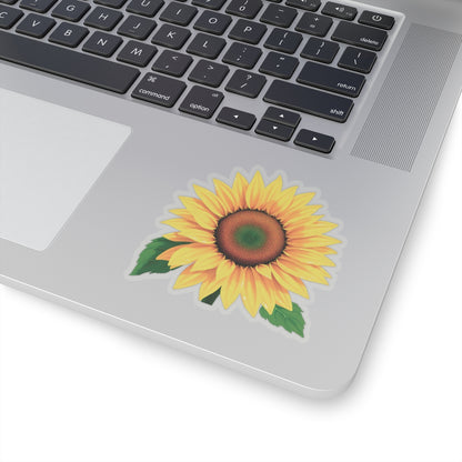Magnificent Sunflower Kiss Cut Sticker, Floral Deca Botanical Design Laptop Decor, Water Bottle Sticker, Nature Lover Gift Mothers Day Gift