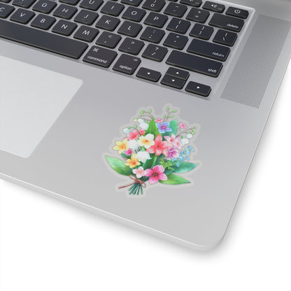 Spring Flower Bouquet Sticker, Lily Of The Valley May Birth Flower Vinyl Decal, Cute Floral Sticker Laptop Water Bottle Garden Gift