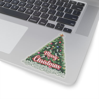 Christmas Prosperity Tree Sticker, Holiday Money Tree Vinyl Decal, Merry Christmas Gift, Laptop Decor, Prosperity Art Xmas Planner Scrapbook Mug Decal