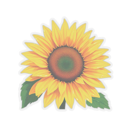 Magnificent Sunflower Kiss Cut Sticker, Floral Deca Botanical Design Laptop Decor, Water Bottle Sticker, Nature Lover Gift Mothers Day Gift