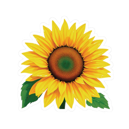 Magnificent Sunflower Kiss Cut Sticker, Floral Deca Botanical Design Laptop Decor, Water Bottle Sticker, Nature Lover Gift Mothers Day Gift