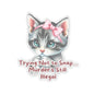 Angry Kitten Sticker, Trying Not To Snap, Murder Is Still Illegal, Cute Cat With Bow, Sarcastic Humor Funny Pet Quote, Dark Humor Cat Lover Gift